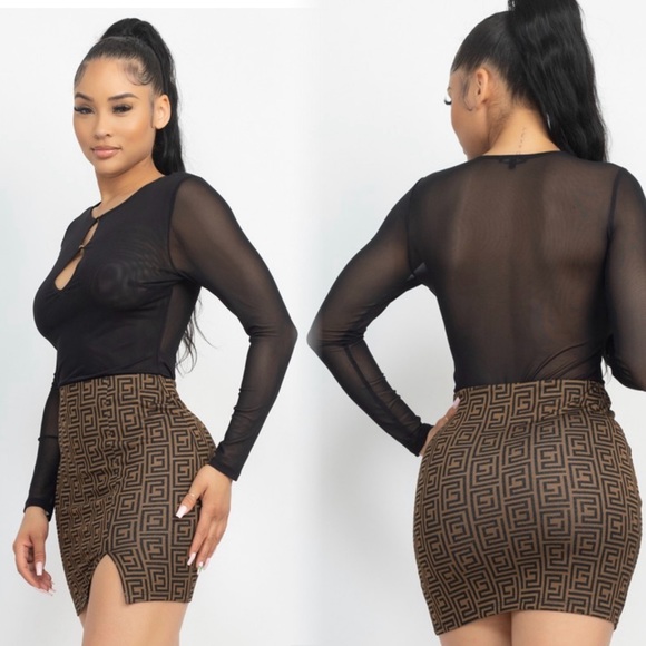 🆕Black mesh long sleeve bodysuit - Picture 4 of 12